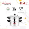 Buy Rudra Silver Stainless Steel Idli Maker with 6 Plates & Nonstick 3-Layer Bottom