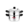 Rudra Silver Stainless Steel Idli Maker with 6 Plates & Nonstick 3-Layer Bottom