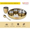 Gift Rudra Stainless Steel 6 Piece Gold Hammered Dinner Thali Set with Grade 202-2