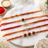 Gift Rudraksh Swastik Om Rakhi Set with Baklava