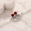 Gift Rudraksha Beads Silver Bracelet Rakhi