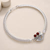 Gift Rudraksha beads silver plated bracelet rakhi