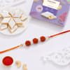 Rudraksha Rakhi and Kaju Katli Gift Combo