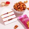 Sacred Motif Rakhi with Cashewnuts Gift Set