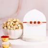 Sacred Rudraksha Rakhi with Cashews Giift Set