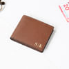 Buy Saffiano Leather Personalized Wallet And Cardholder Set - Dark Tan