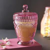 Buy Scented Candle In Textured Glass Jar With Lid