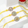 Gift Semi-Precious & Evil Eye Rakhi Set of 7