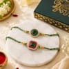 Gift Semi-Precious Stone Rakhi Set with Gourmet Treats