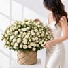 Gift Serene White Rose Basket