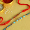 Shop Set of 2 Kundan and Beads Rakhi in Puja Thali
