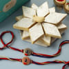 Set Of 2 Peacock Rakhi With Kaju Katli Online