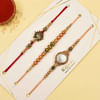 Set of 3 Antique Metallic Rakhi Online