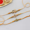 Gift Set of 3 Auspicious Rakhi with Dairy Milk Silk Chocolate