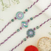 Gift Set of 3 Colourful Meenawork Rakhis