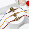 Set of 3 Designer Metal Rakhi Online