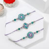 Gift Set of 3 Meenawork and Choco Rakhi Set