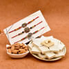Set of 3 Meenawork Antique Rakhi with Kaju Katli & Dry Fruits Online