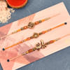 Gift Set of 3 Metallic Beaded Rakhi