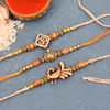 Set of 3 Metallic Beaded Rakhi Online