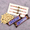 Set of 3 Rakhi with Cashews & Snickers Chocolates (2 Pcs) Online