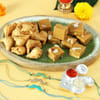 Set of 3 Stone Rakhi with Chana Badam & Cocktail Samosa Hamper Online