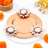 Gift Set of 3 Tea-Light Candle on Metal Platter