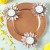 Gift Set of 3 Tea-Light Candle on Metal Platter