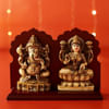 Gift Set of 4 Clay Diya with Maa Laxmi & Lord Ganesha Idols