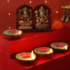 Set of 4 Clay Diya with Maa Laxmi & Lord Ganesha Idols Online