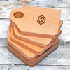 Shop Set of 4 Cup Shaped Wooden Coasters- Customized with Logo & Company Name