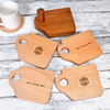 Set of 4 Cup Shaped Wooden Coasters- Customized with Logo & Company Name Online