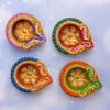 Gift Set of 4 diyas with dryfruits and Rocher