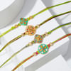 Gift Set of 4 Graceful Meena Work Rakhis