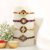Set of 4 Meena and Filigree Rakhis Online