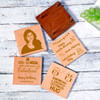 Set of 4 Personalized Birthday Square Coasters with Holder Online