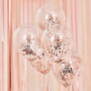 Buy Set of 5 Rose Gold Confetti Balloons for Parties & Celebrations