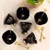 Buy Set of 6 Ice Cream Bowls N Spoons - Black