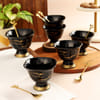 Set of 6 Ice Cream Bowls N Spoons - Black Online