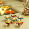 Buy Set Of 6 Metal Diya with Besan Ladoo (400 Gms)