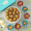 Set Of 6 Metal Diya with Besan Ladoo (400 Gms) Online