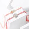 Buy Shimmering CZ Hamsa And Flower Rakhi Set Of 2
