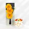 Shirted Floral Symphony With Fruitilicious Cake Online