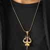 Shiv Damru & Trishul Engraved Oxidised Gold Finish Men's Pendant Online