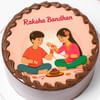 Gift Sibling Bond Chocolate Photo Cake - Half kg