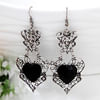Silver Oxidised Black Stone Earrings Online