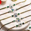 Gift Silver-Plated Peacock Rakhi Gift Set with Sweets