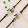 Shop Silver-Plated Peacock Rakhi Gift Set with Sweets