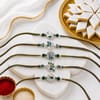 Silver-Plated Peacock Rakhi Gift Set with Sweets Online