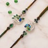 Gift Silver-Plated Peacock Rakhi Set of 2